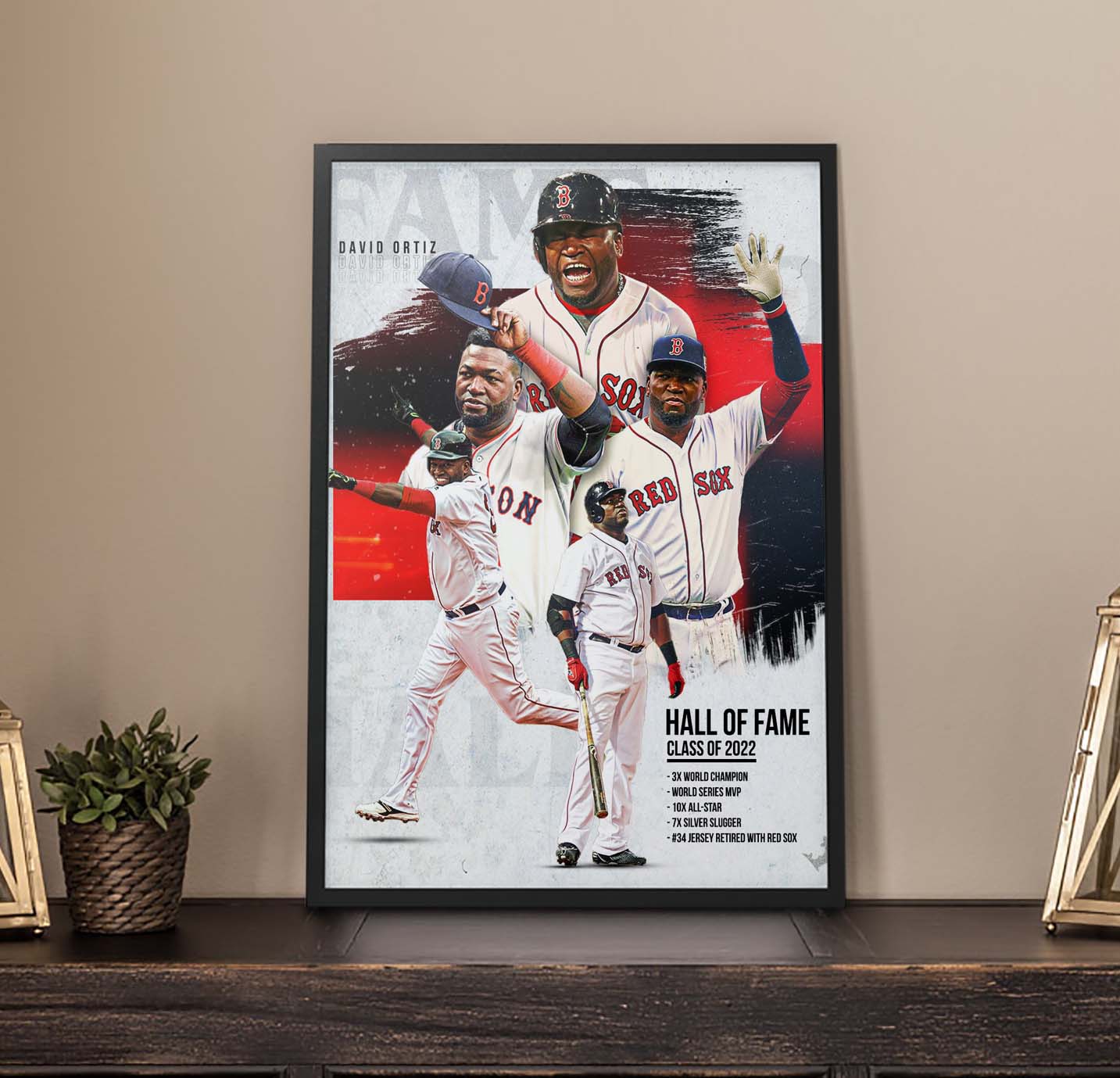 David Ortiz Hall Of Fame Class Of 2022 Canvas Poster