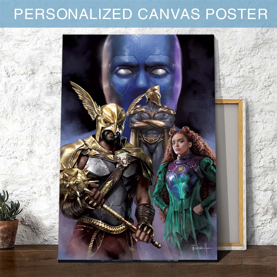 DC Comics Black Adam Official Covers Doctor Fate Hawkman And Cyclone Canvas Poster