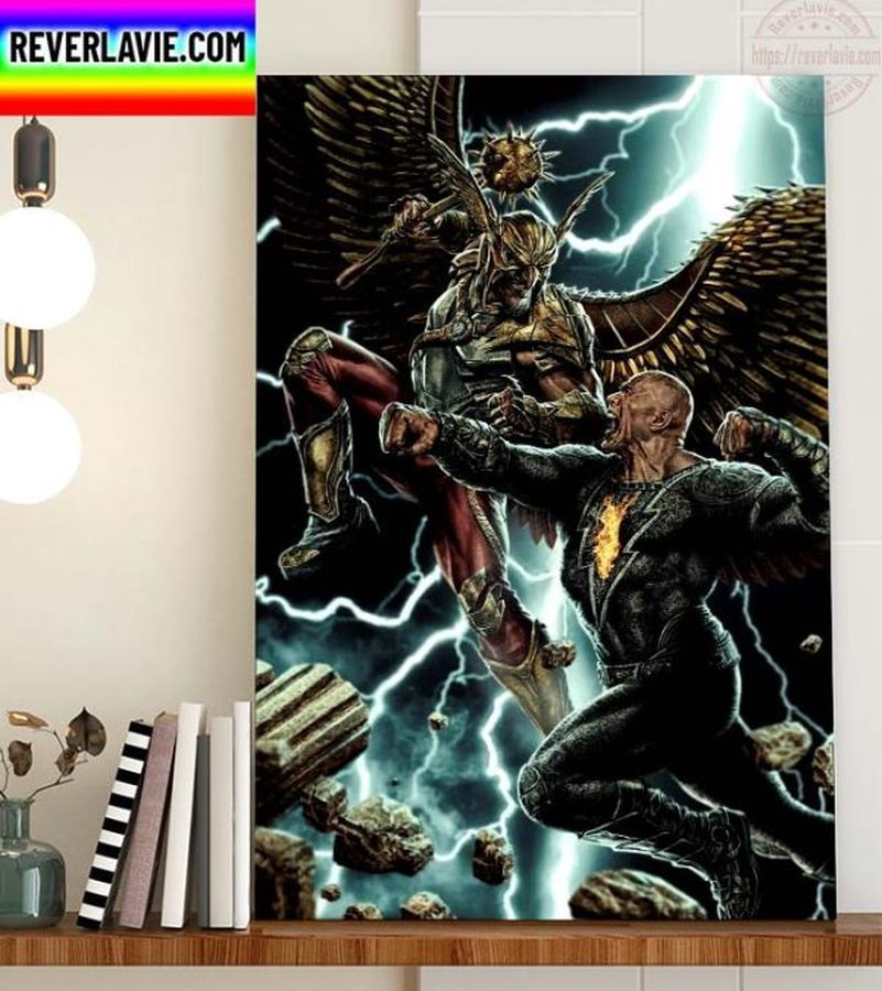 DC Comics Official Covers Black Adam Fight Hawkman Home Decor Poster Canvas