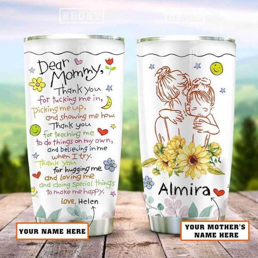 Dear Sunflower Mommy Personalized 8 Gift For Lover Day Travel Tumbler