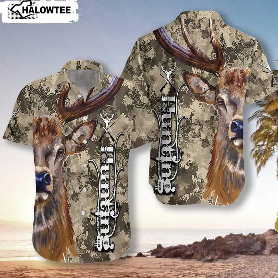 Deer And Camo Hunting Hawaiian Shirt Deer Hunting Hawaiian Shirt AOP Printed S to 5XL