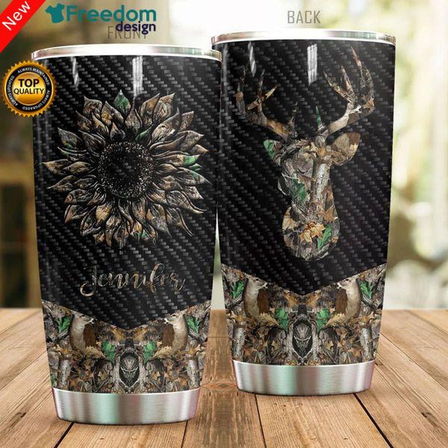 Deer Camo Stainless Steel Tumbler Cup 20oz, Tumbler Cup 30oz, Straight Tumbler 20oz