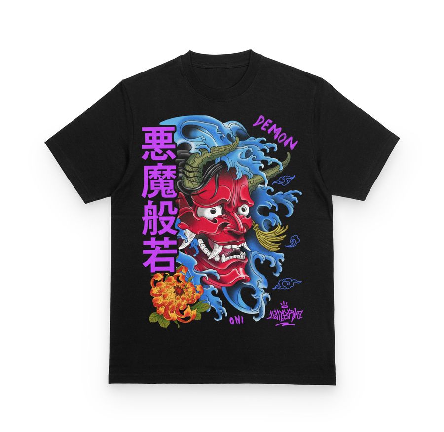 Demon Oni Japanese Urban Artwork Graphic Unisex T-Shirt