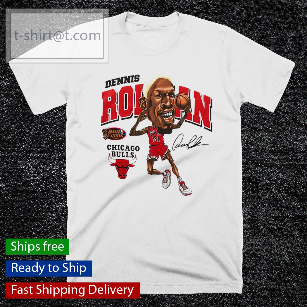 Dennis Rodman Chicago Bulls vintage basketball signature T-shirt