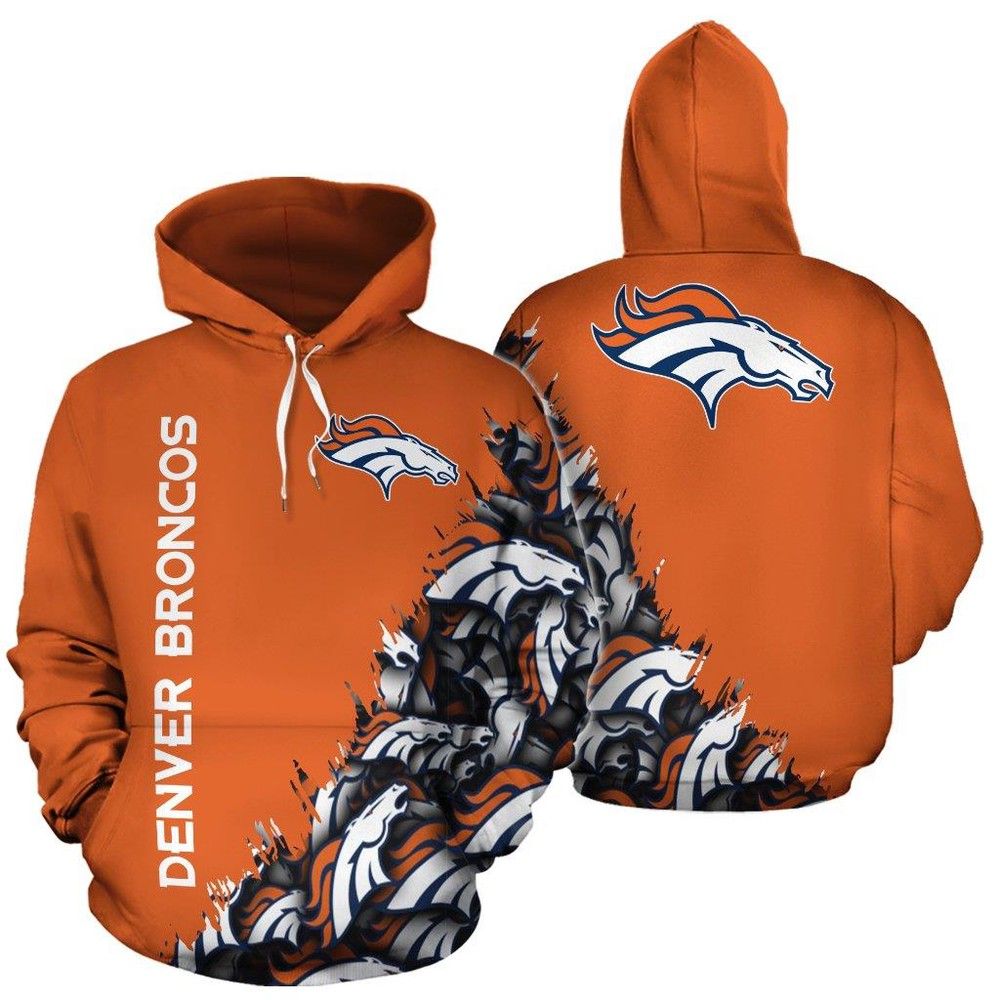 Denver Broncos Nfl 3D Hoodie Sweatshirt