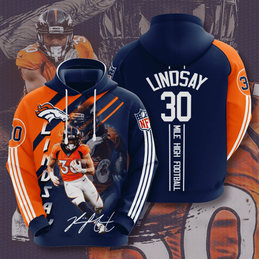Denver Broncos Phillip Lindsay 3D Hoodie Sweatshirt For Fans Men Women All Over Printed Hoodie