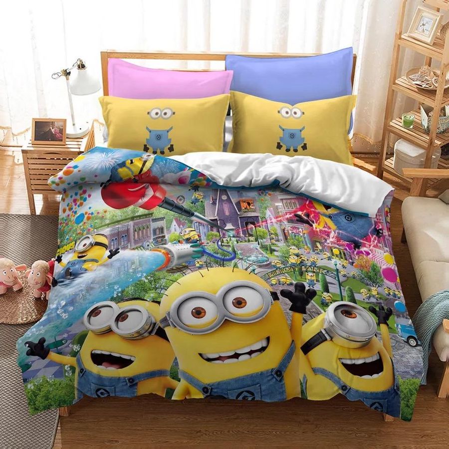 1 x Pillow Case Birthday Gift Despicable Me Minion SINGLE Bed Quilt Cover Set 