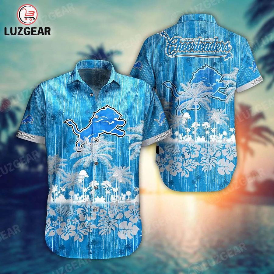 Detroit Lions NFL Hawaii Graphic Tropical Pattern Style Summer Hawaiian Shirt And Short