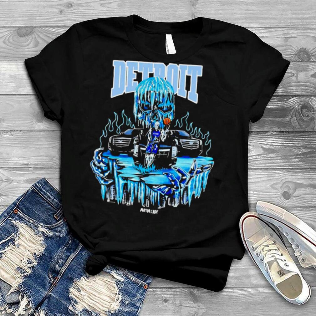Detroit Motorcar Skeleton Basketball funny T shirt