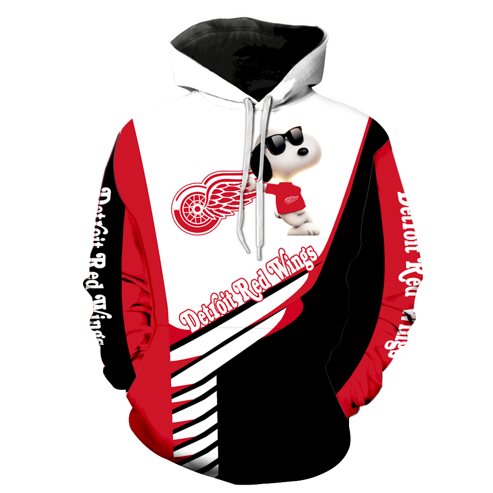 Detroit Red Wings Snoopy Full Over Print V1311 Hoodie Zipper