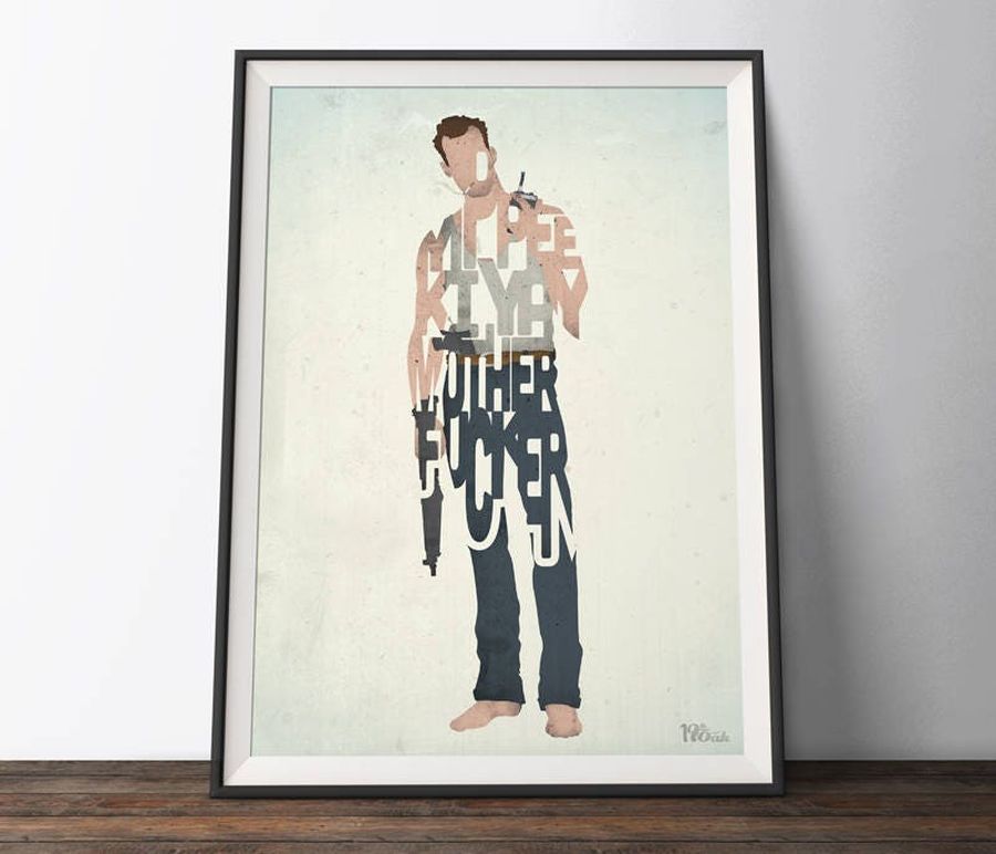 Die Hard Movie Poster - Typography Quote Film Art Print Yippie Ki Yay word art action movie geek gift for Him or Her-2