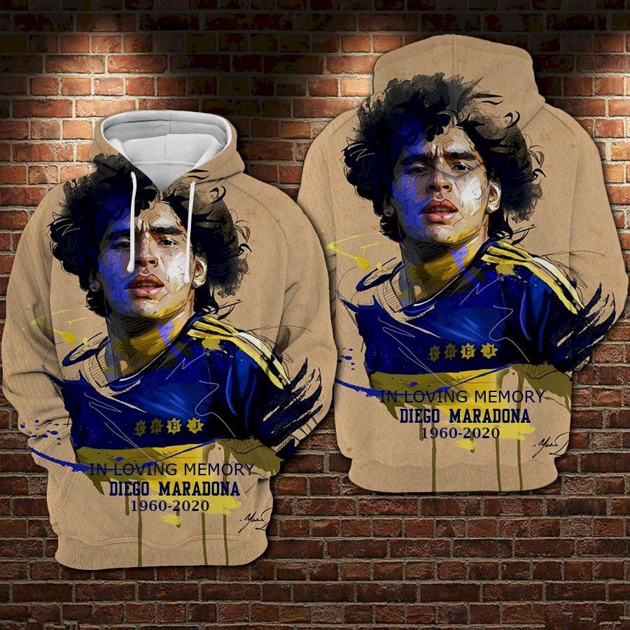 Diego Maradona 10 Hand Of God Loving Memory 3D Hoodie Sweatshirt Blue