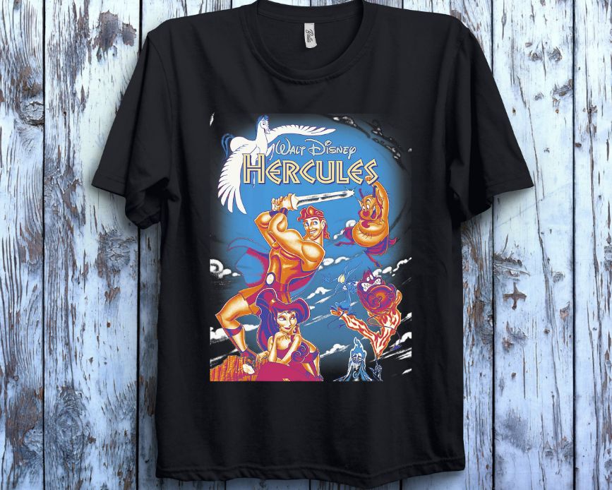 Disney Hercules Main Cast Movie Cover Graphic T-Shirt