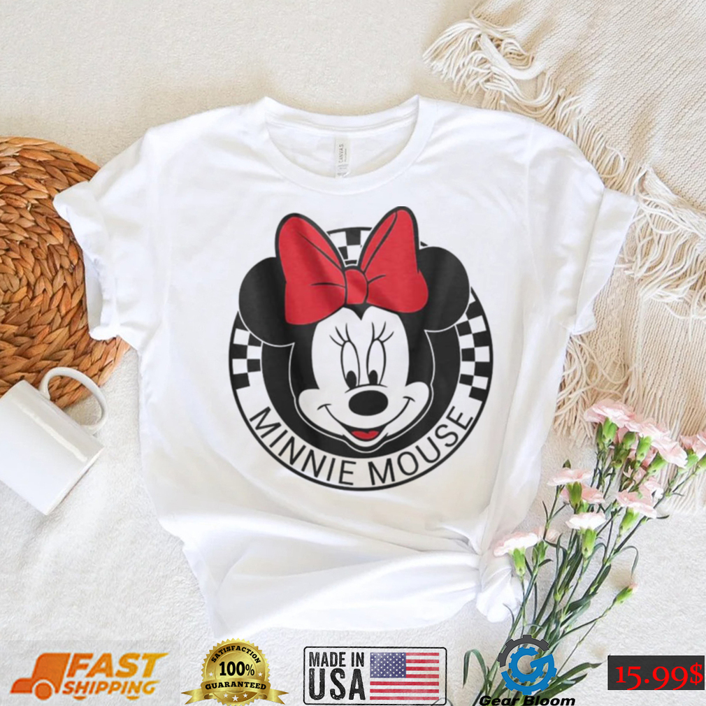 Disney Minnie Mouse Head Checkerboard T shirt