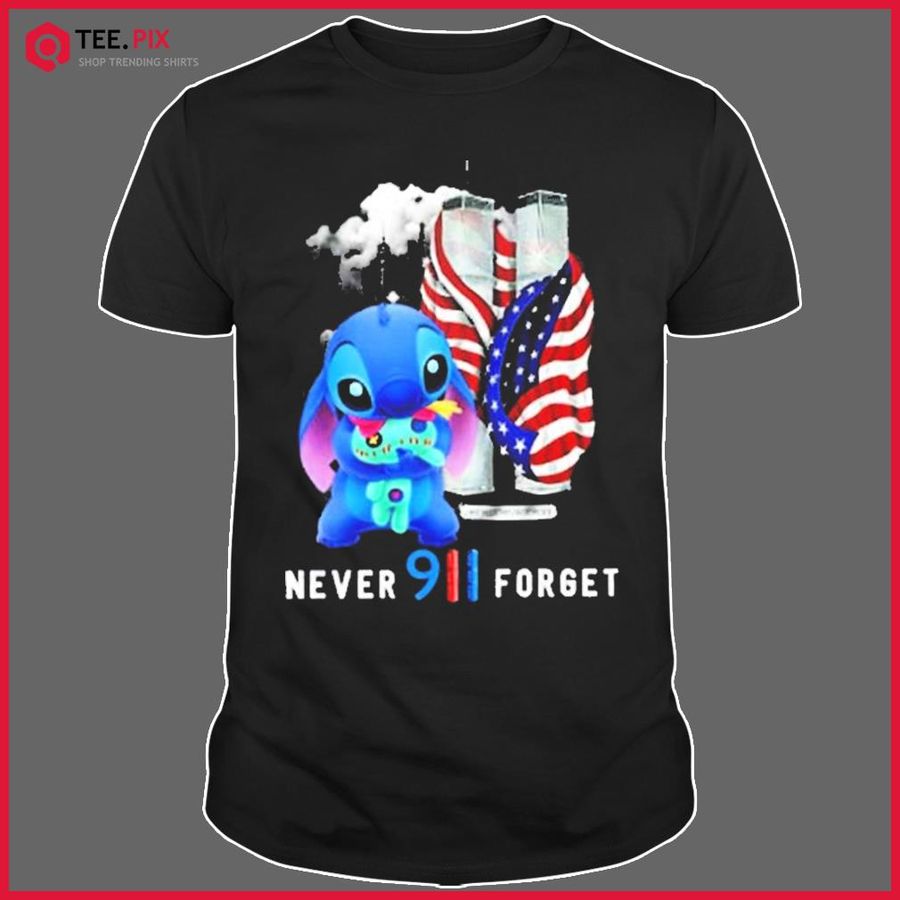 Disney Stitch Tinkerbell US Flag Never Forget 911 Shirt