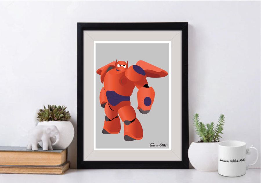 Disney's Baymax Super Hero Suit PosterPrint - minimalist big hero 6 baymax disney tadashi hero poster art decor