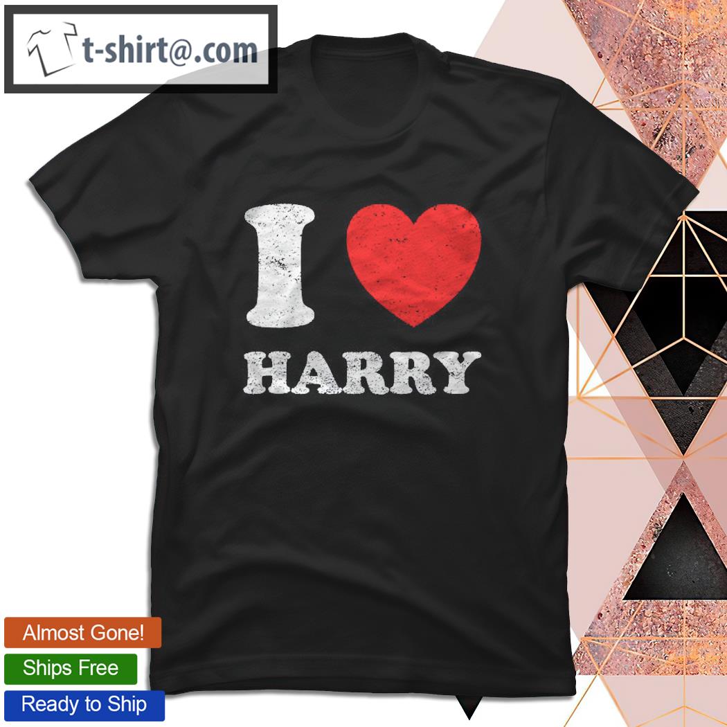 Distressed Grunge Worn Out Style I Love Harry T-shirt