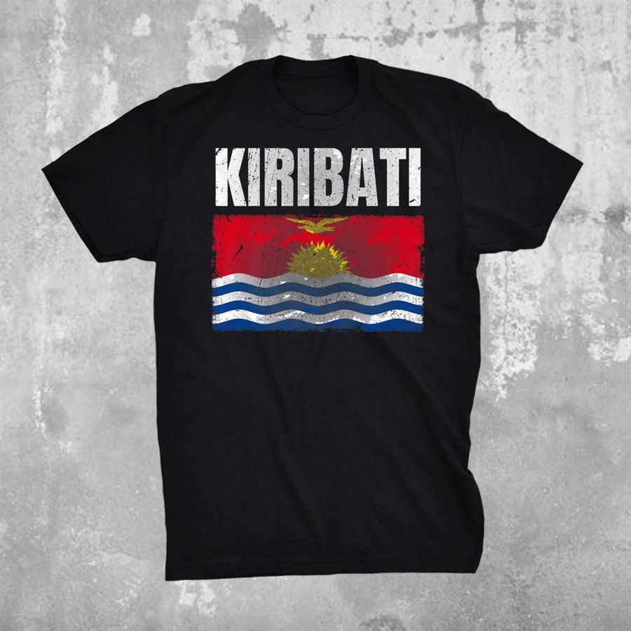 Distressed Kiribati Flag Graphic For Men Women I Kiribati Shirt