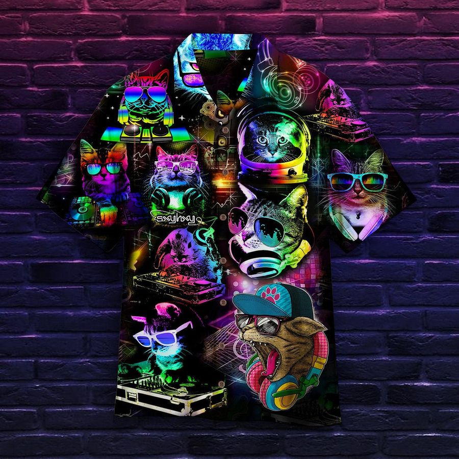 DJ Disco Cats Aloha Hawaiian Shirt
