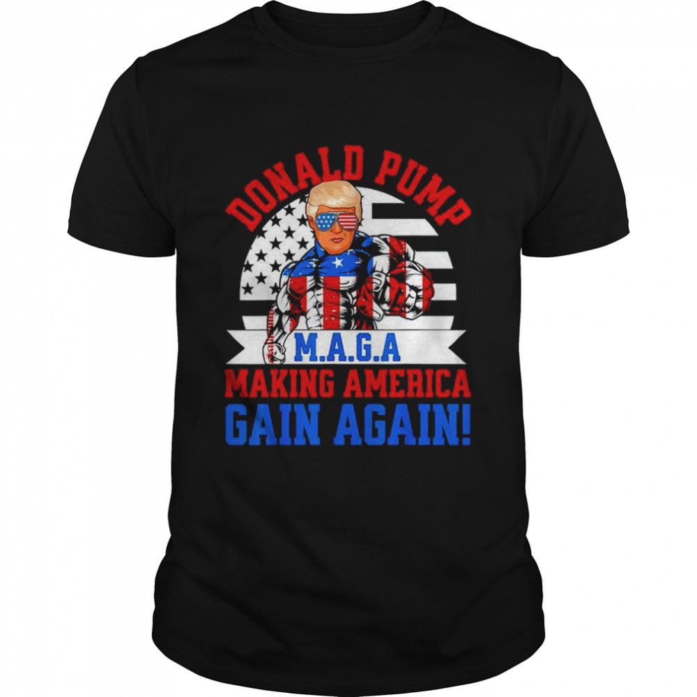 Donald Pump America Trump Weight Lifting Gym Fitness Retro T-Shirt