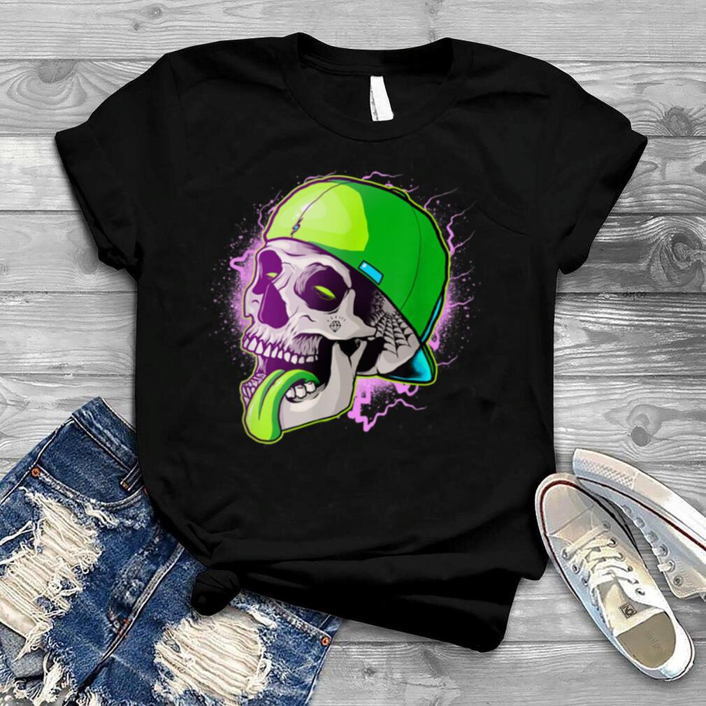 Dope Tattooed Skull Wearing Cap Grunge Death Head Gothic T Shirt