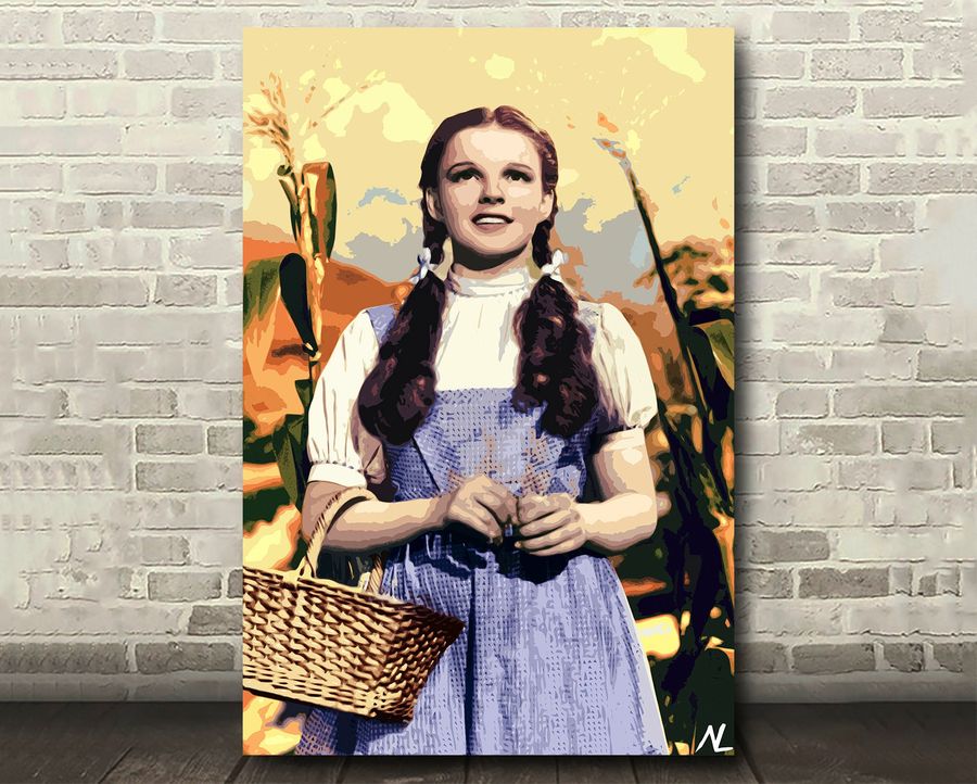 Dorothy Pop Art Illustration - Wizard of Oz Classic Movie Home Decor in Poster Print or Canvas Art