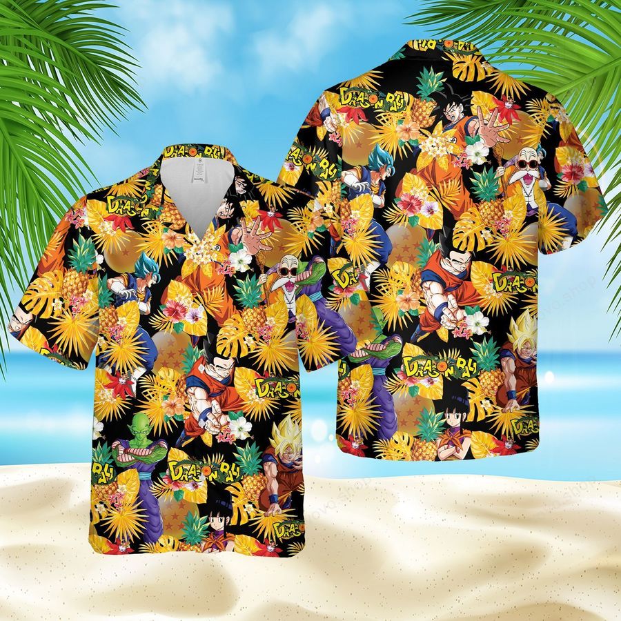 Dragon Ball pineapple floral Hawaiian Shirt and Summer Shorts