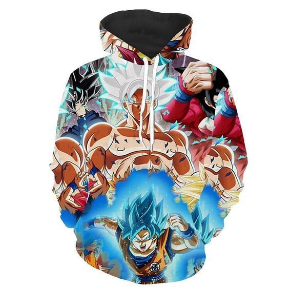 Dragon Ball Z Pullover And Zippered Hoodies Custom 3D Dragon Ball Z Graphic Printed 3D Hoodie All Over Print Hoodie For Men For Women