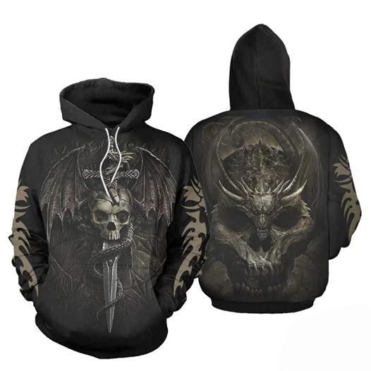 Dragon Skull Jesus Cross Pullover And Zippered Hoodies Custom 3D Graphic Printed 3D Hoodie All Over Print Hoodie For Men For Women