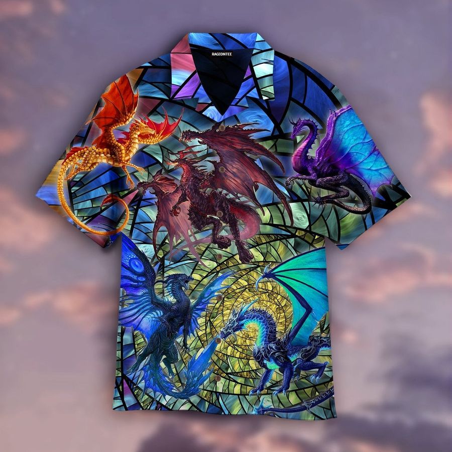 Dragon Stained Glass Hawaiian Shirt