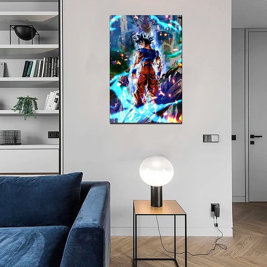 Dragonball Super Ultra Instinct Goku Canvas Art Poster and Wall Art Picture Print Modern Family Bedroom Decor Posters