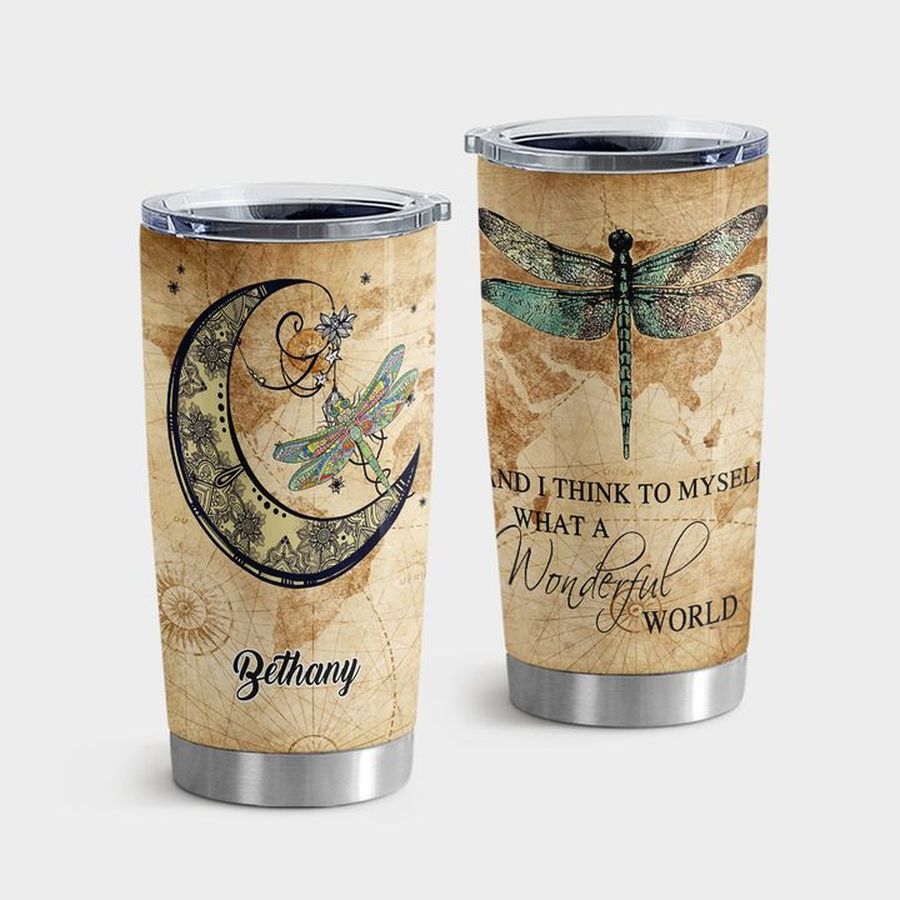 Dragonfly Insulated Tumbler, Dragonfly Dragonfly Moon Tumbler Tumbler Cup 20oz , Tumbler Cup 30oz, Straight Tumbler 20oz