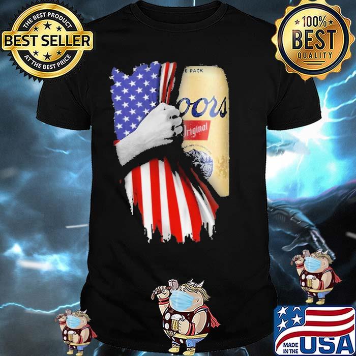 Drinking American Flag Coors Beer Shirt
