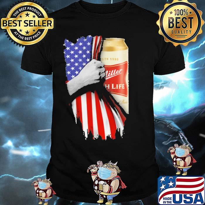 Drinking American Flag Miller High Life Shirt