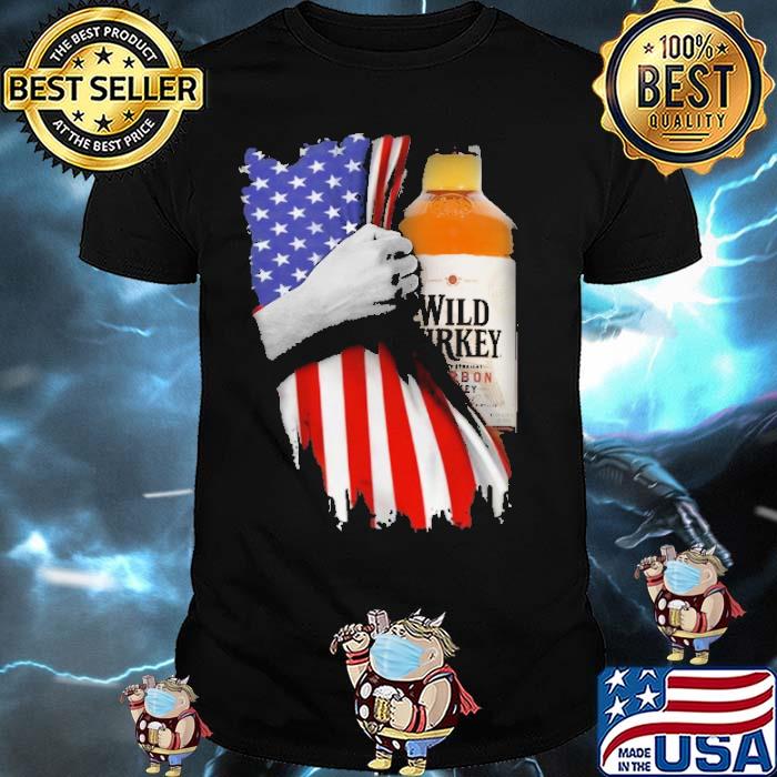 Drinking American Flag Wild Turkey 101 Kentucky Bourbon Shirt