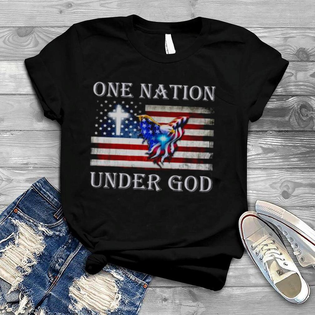 Eagle one nation under god American flag shirt