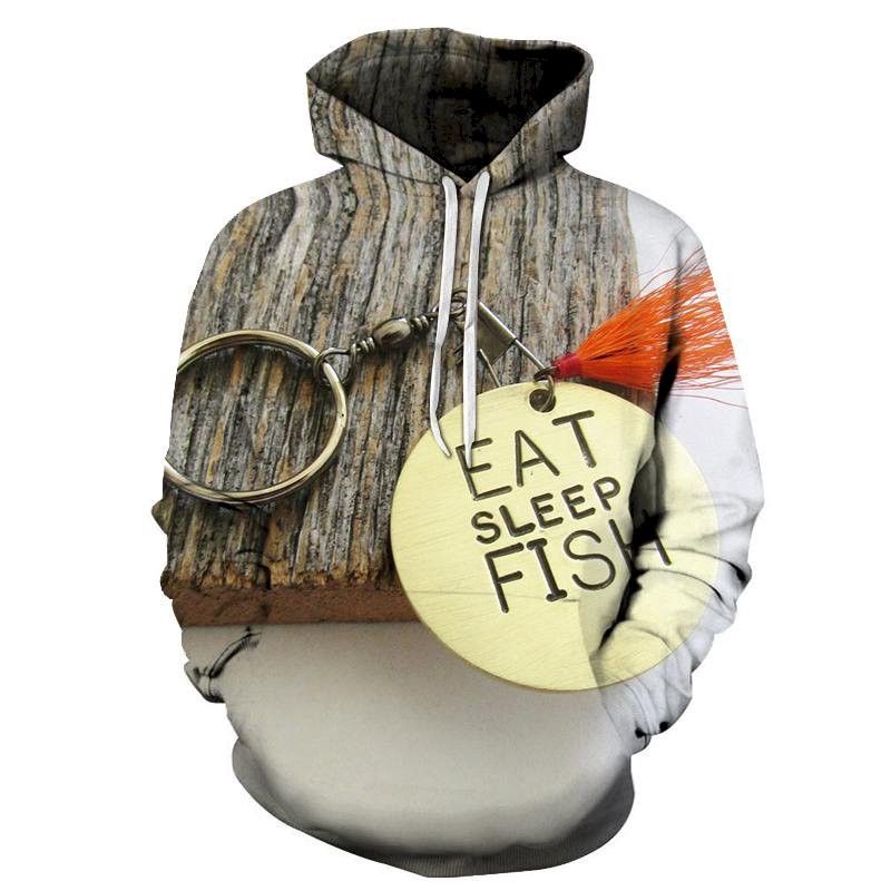Eat Sleep And Fish 3D Sweatshirt Hoodie Pullover Custom