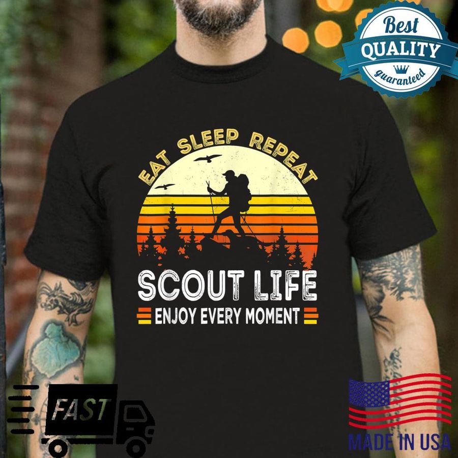 Eat Sleep Scout Repeat Vintage Scouting Scout Life Camping Shirt