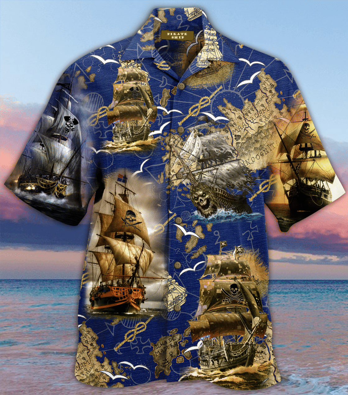 Eddora™ Amazing Pirate Ship Hawaiian Shirt - TD511