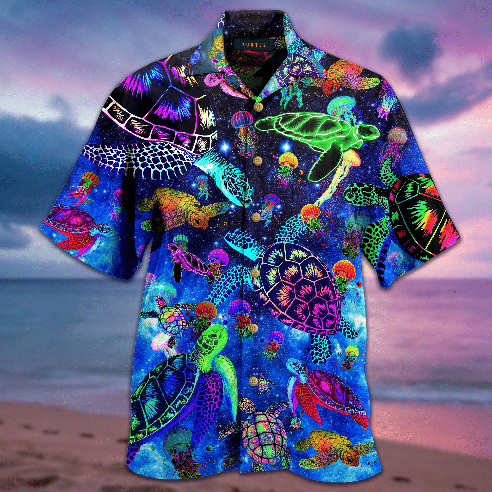 Eddora™ Amazing Sea Turtle Glowing Hawaiian Shirt - TD453