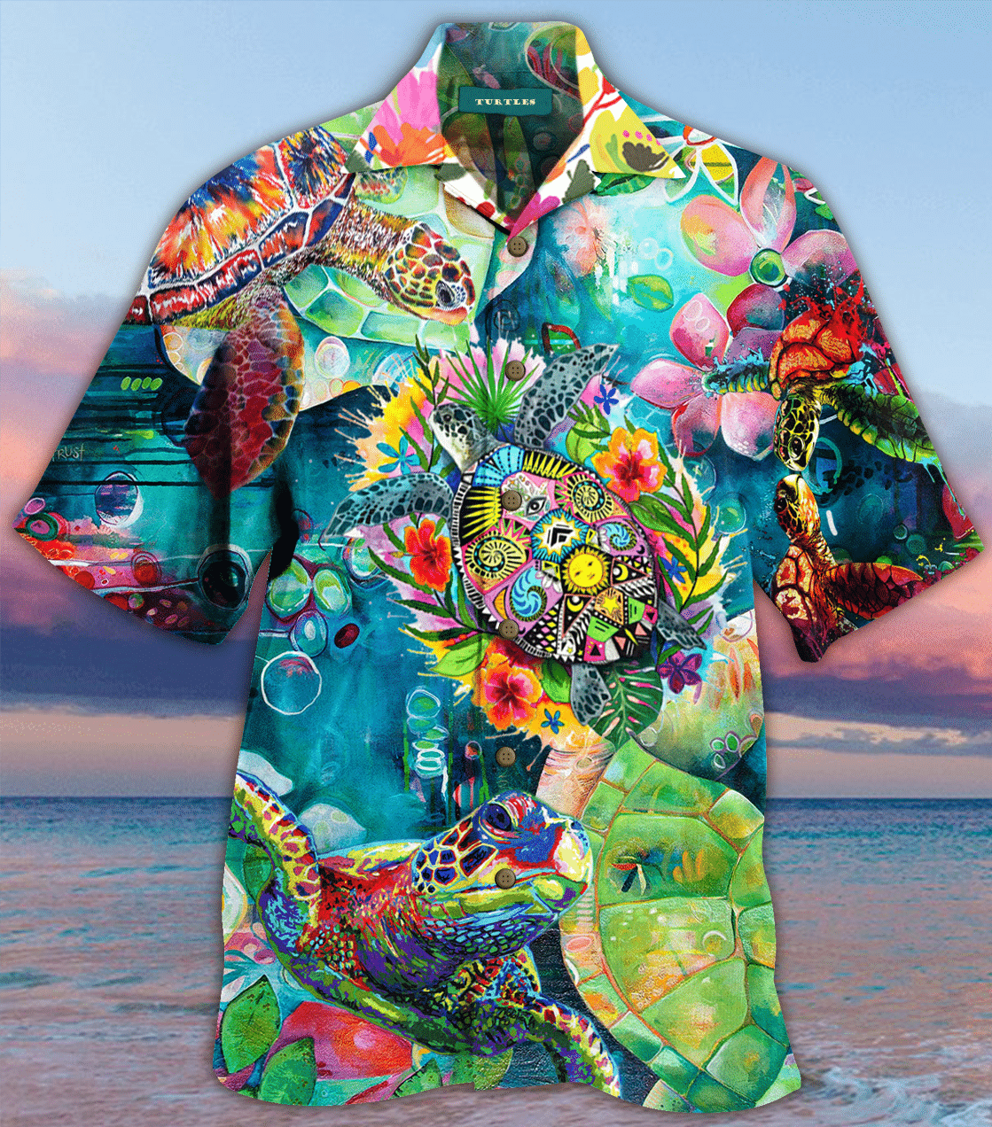 Eddora™ Colorful Turtle Unisex Hawaii Shirt - TD366