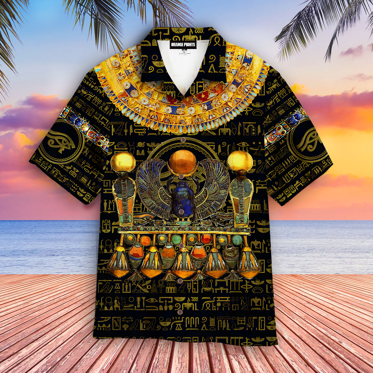 Egyptian Gods Ancient Khepri Aloha Hawaiian Shirt