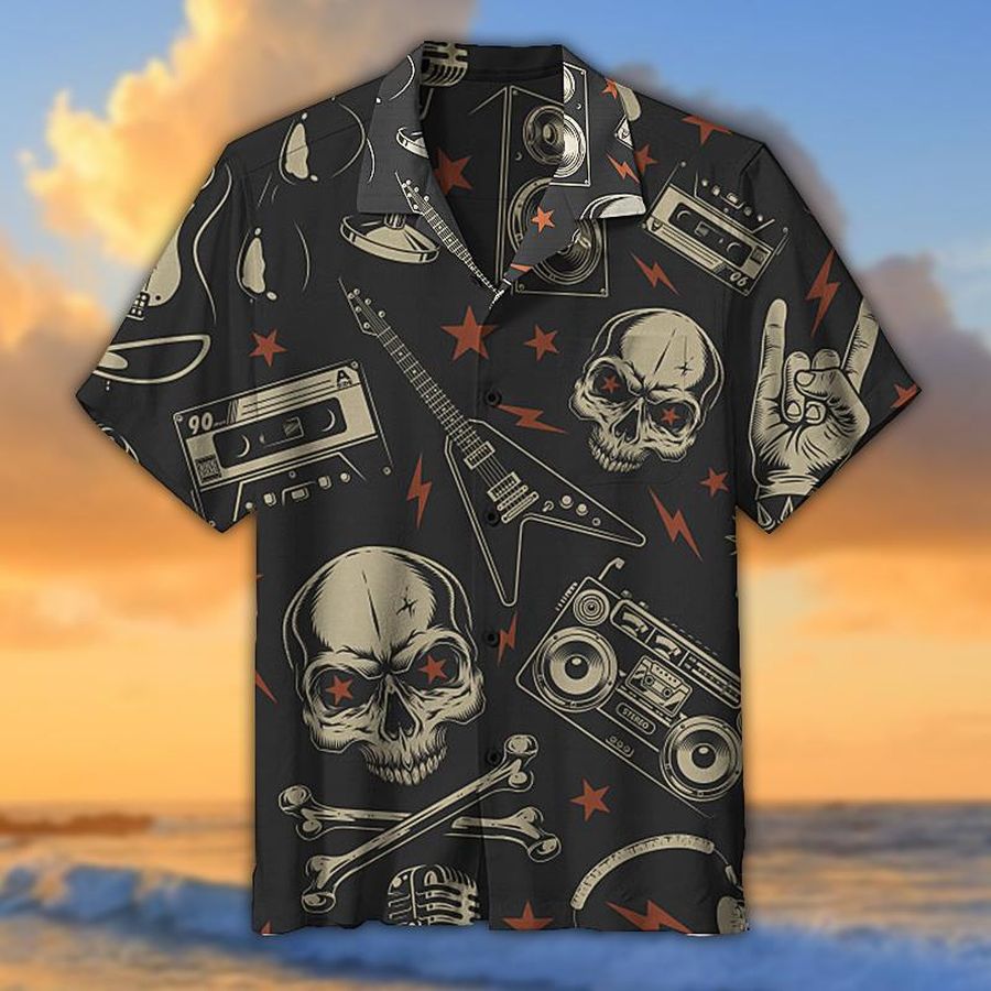 Electric Guitar Aloha Hawaiian Shirt