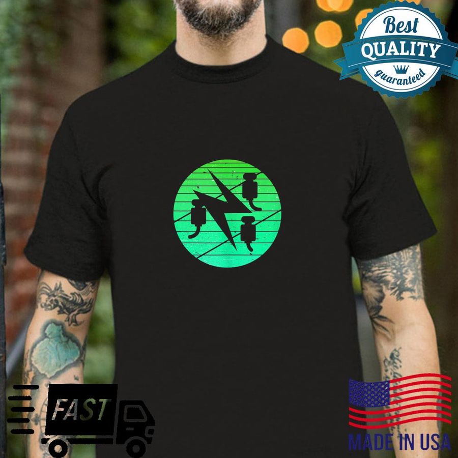 Electricians Electrical Installator Guild Sign Retro Style Green Shirt
