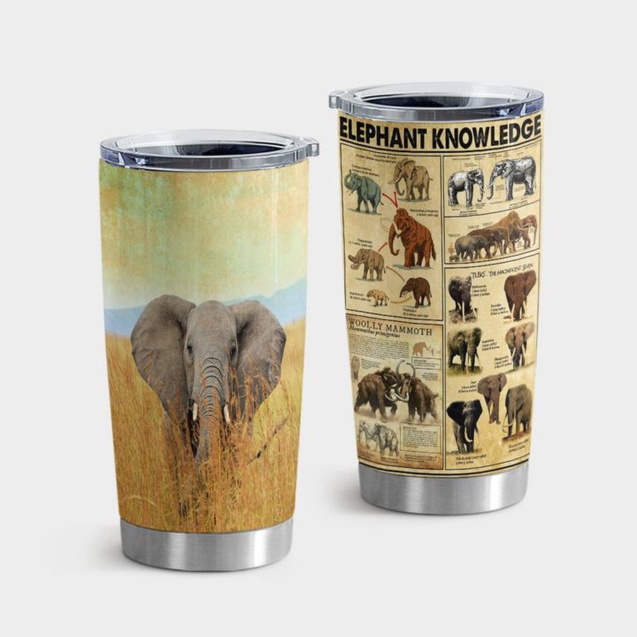 Elephantidae Tumbler Cups, Elephant Knowledge Tumbler Tumbler Cup 20oz , Tumbler Cup 30oz, Straight Tumbler 20oz