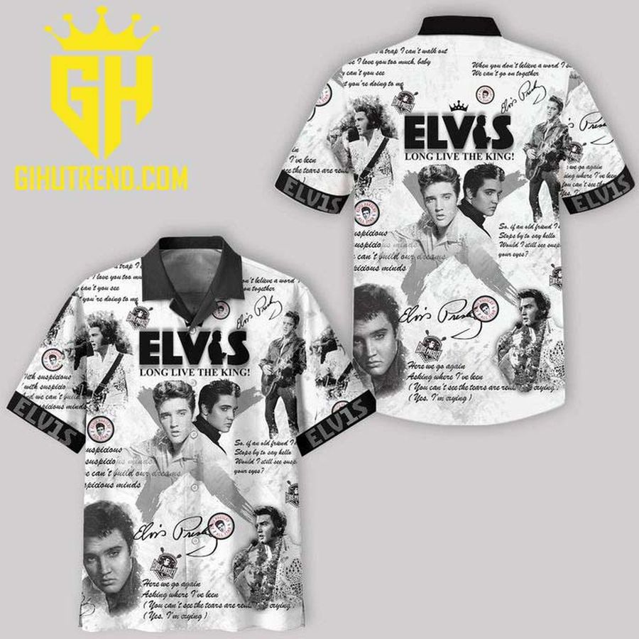 Elvis Presley Long Live The King Hawaiian beach shirt