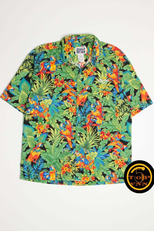 Embroidered Jimmy Buffett Tour 1997 Hawaiian shirt and shorts