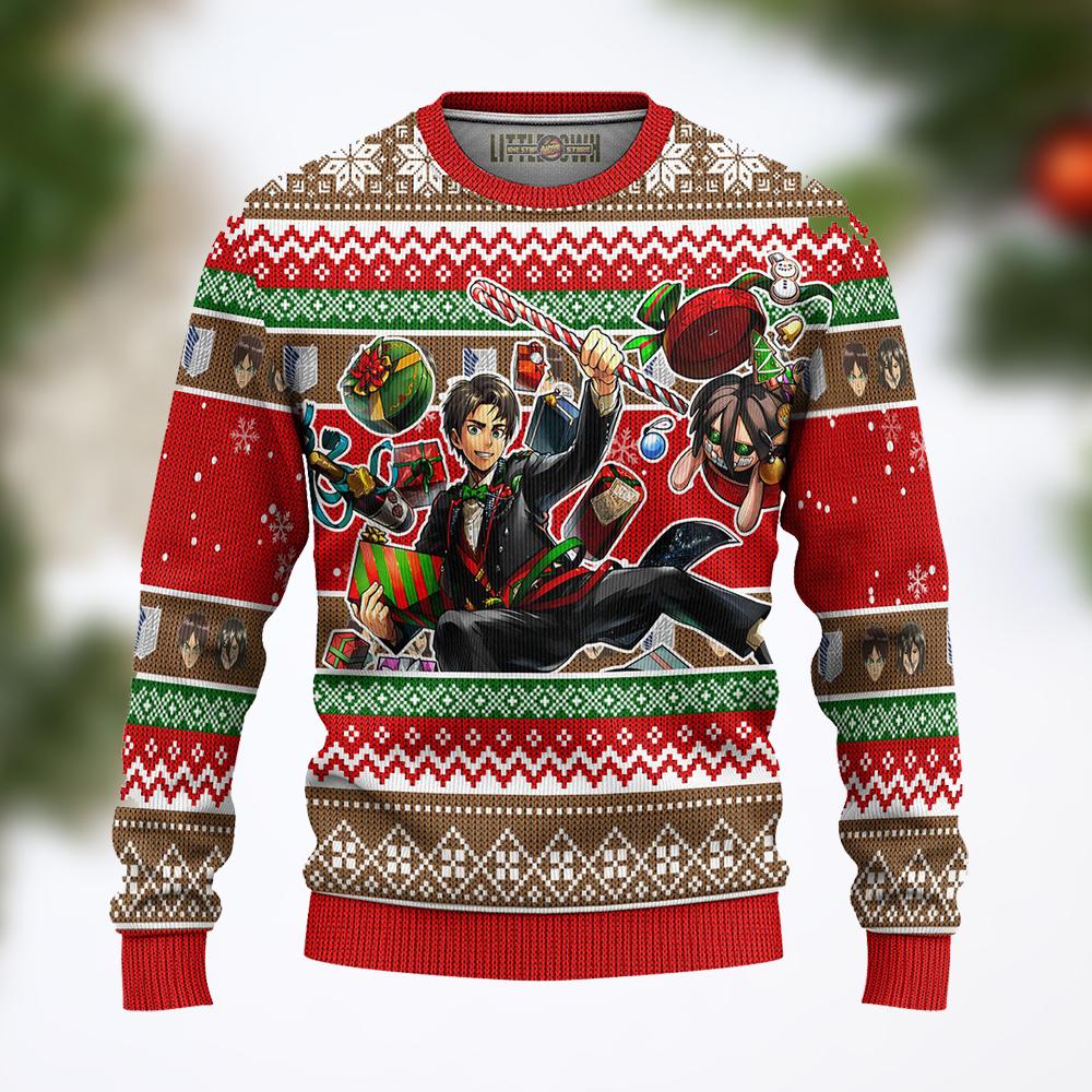 Eren Yeager Attack On Titan Anime Ugly Sweater
