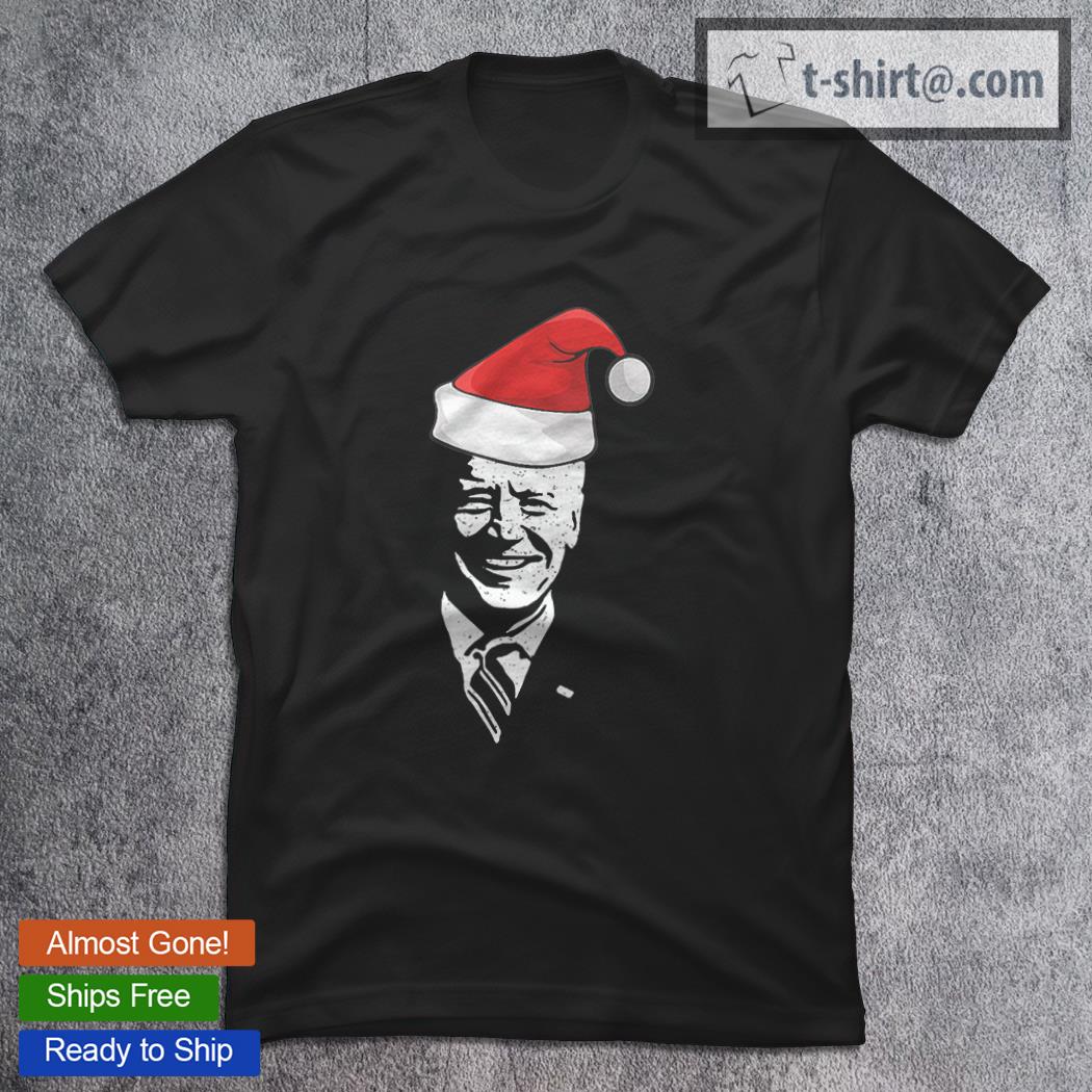 F Joe Biden joe Biden Santa Hat Funny Christmas T-Shirt