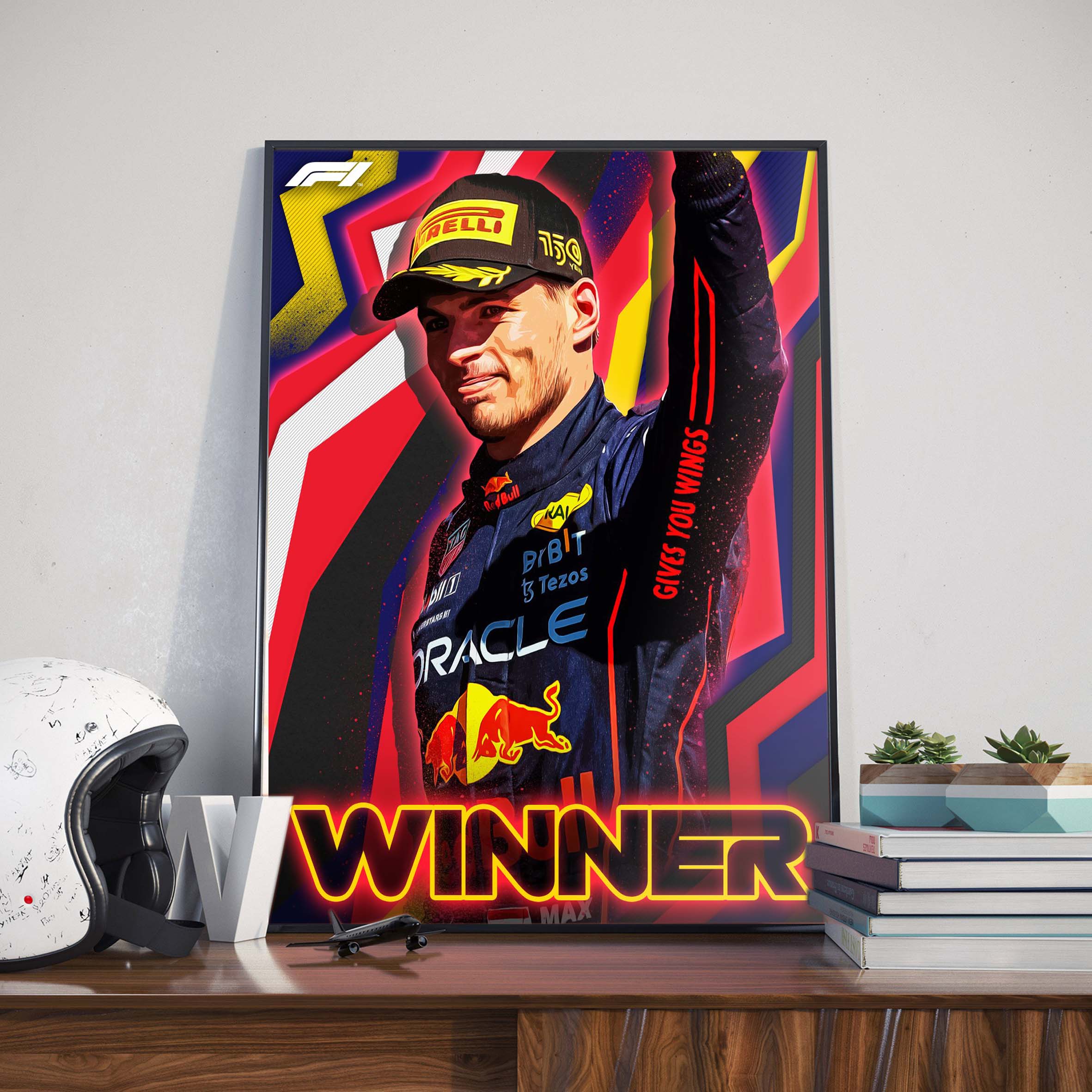 F1 Oracle Red Bull Racing Max Verstappen Wins French GP Canvas Poster